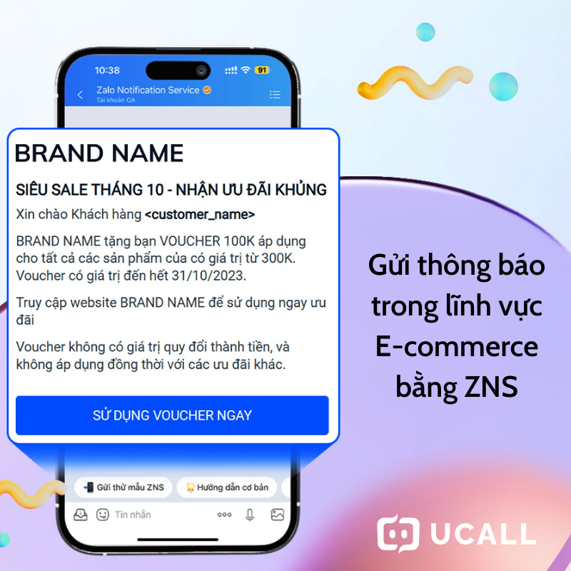 Ứng dụng gửi thông báo qua ZNS trong ngành E-commerce