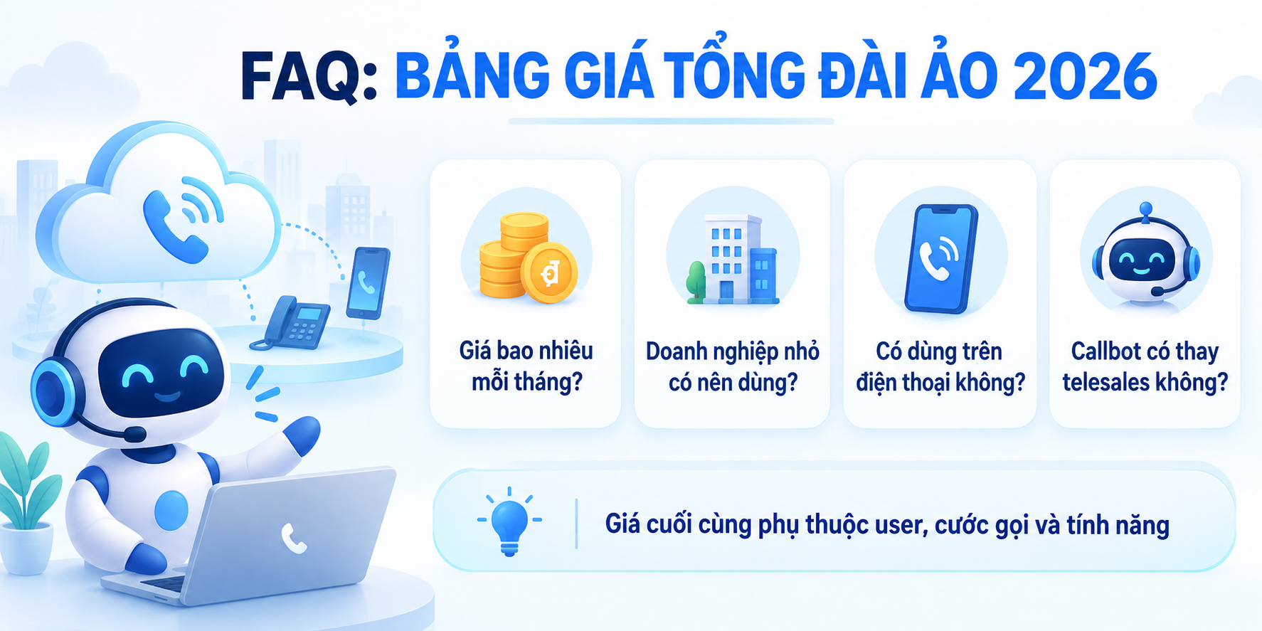 Câu hỏi thường gặp về bảng giá tổng đài ảo 2026