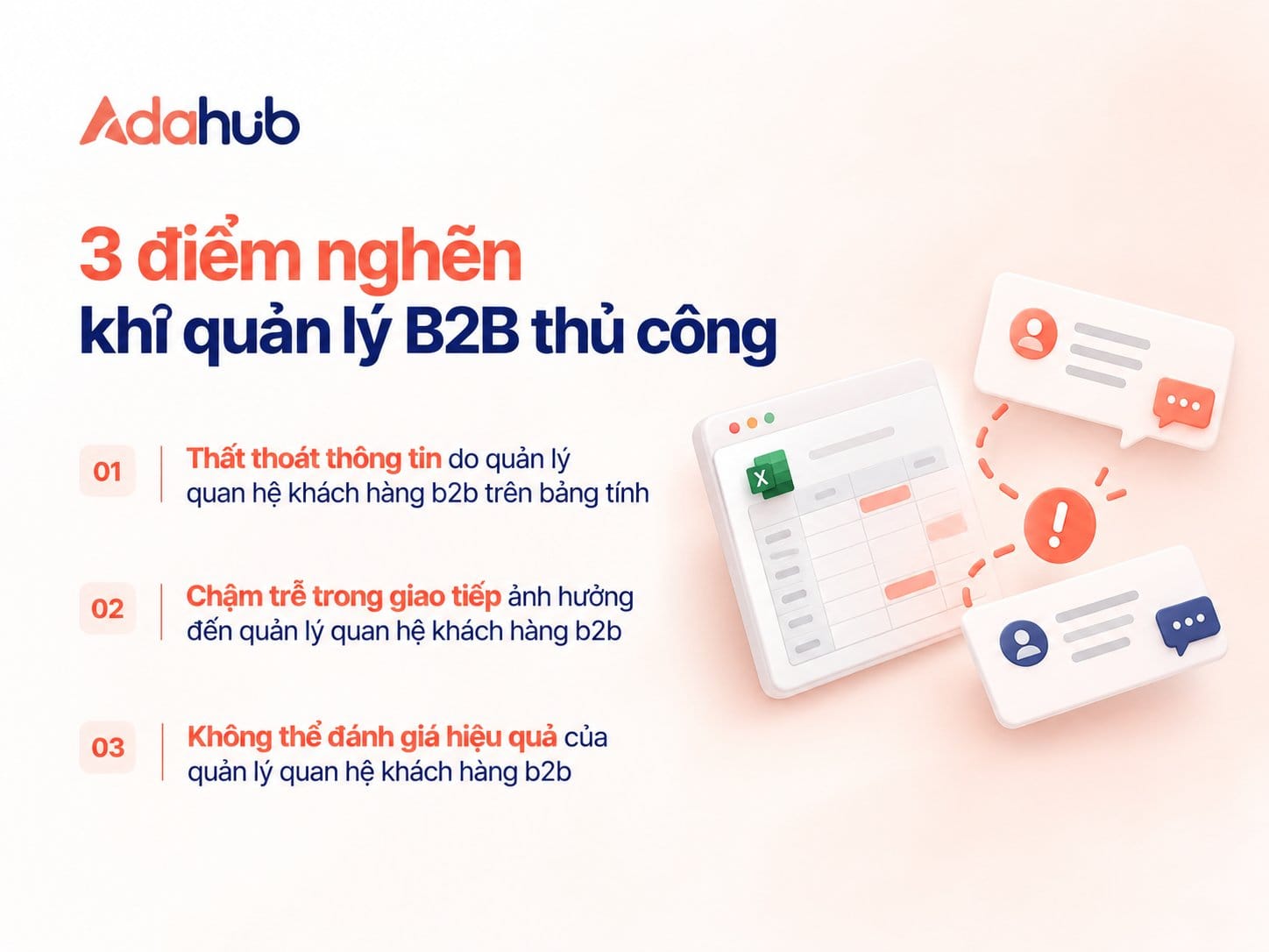 Nỗi đau vận hành khi Công ty Phân phối X thực hiện quản lý quan hệ khách hàng b2b thủ công