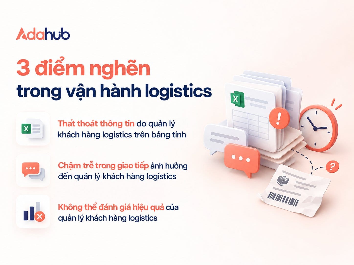 Nỗi đau vận hành khi Đơn vị Vận chuyển Y thực hiện quản lý khách hàng logistics thủ công