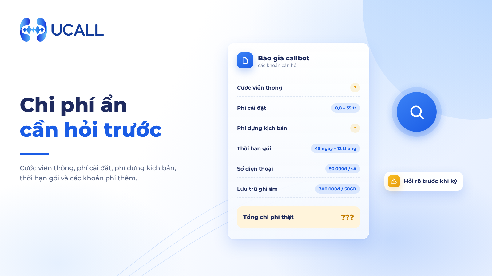 Chi phí ẩn cần hỏi trước