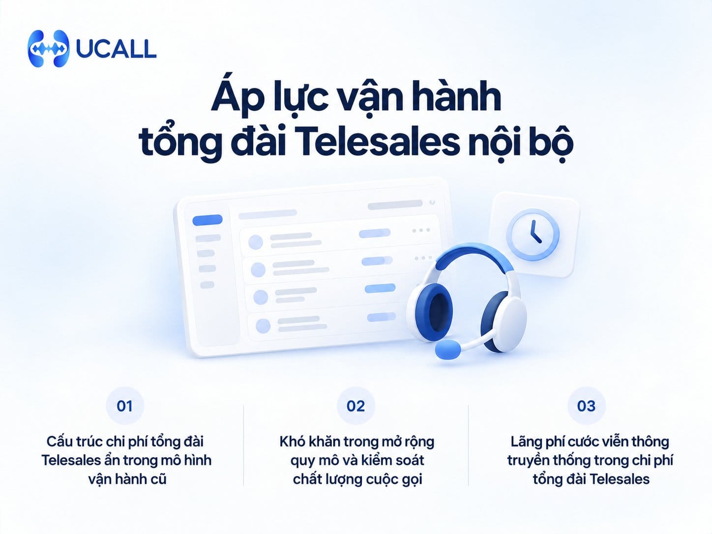 Áp lực quản trị và chi phí tổng đài Telesales nội bộ thủ công