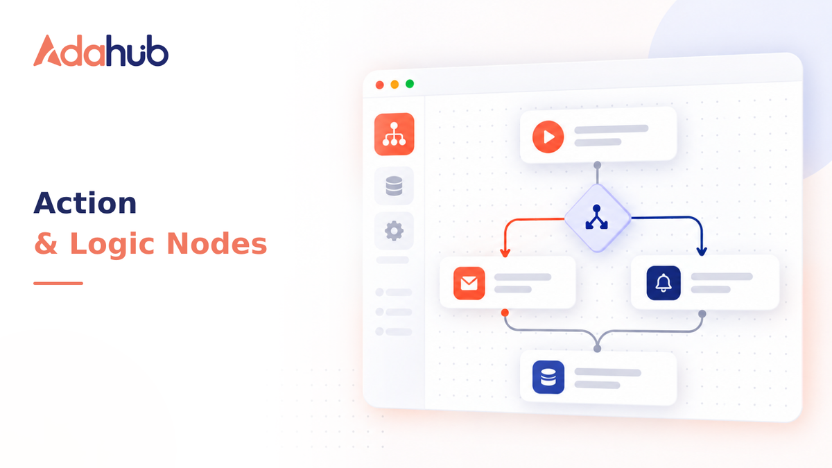 Làm chủ Khối Hành động & Điều hướng Logic (Action & Logic Nodes): Phân nhánh If/Else, độ trễ Delay và cập nhật dữ liệu tự động - Nhận diện thương hiệu Adahub