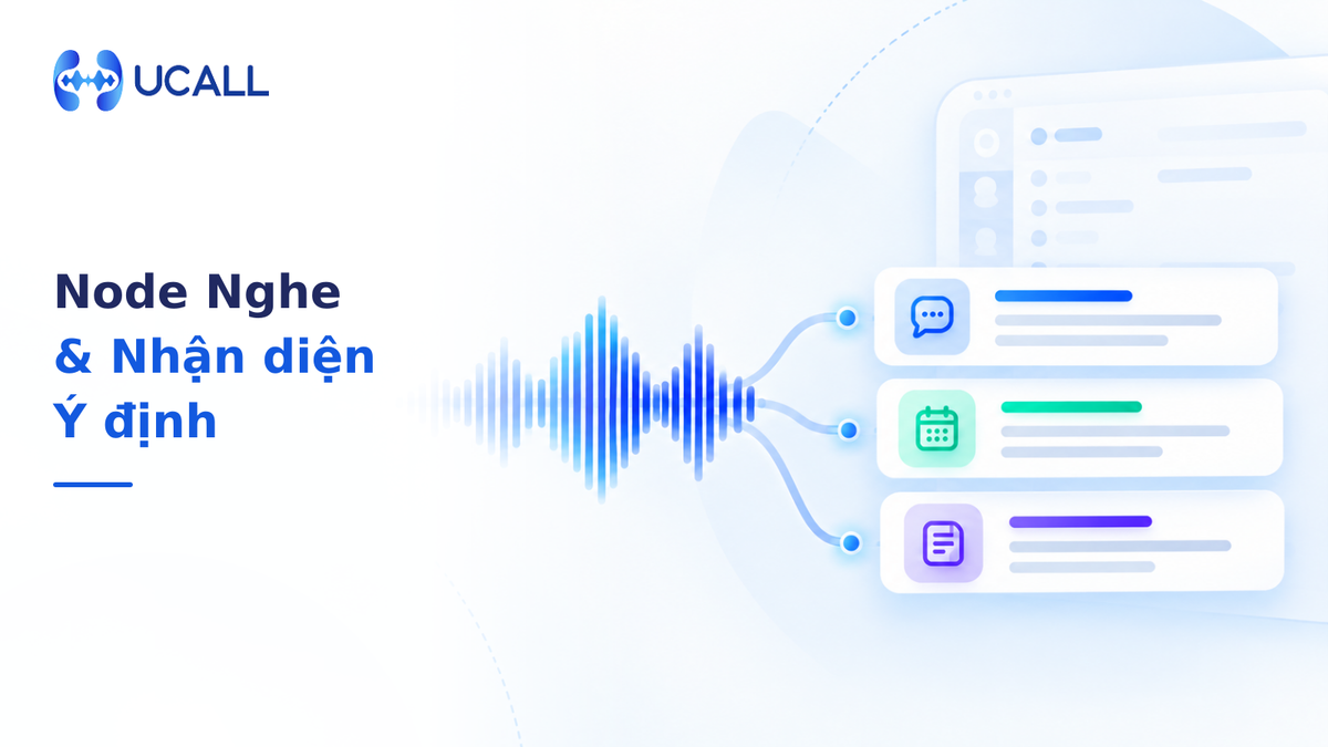 Thiết lập Node Nghe (Listening Node): Dạy AI nhận diện ý định (Intent), bắt trọn từ khóa và xử lý khoảng lặng (Im lặng) - Nhận diện thương hiệu UCALL